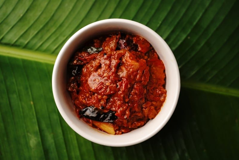 Homemade Tomato Thokku Pickle or Chutney, selective focus